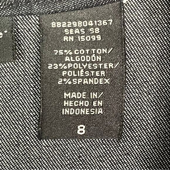 Apostrophe Jean jacket black stretch denim zipper pockets tailored size 8 NWOT - Picture 5 of 5